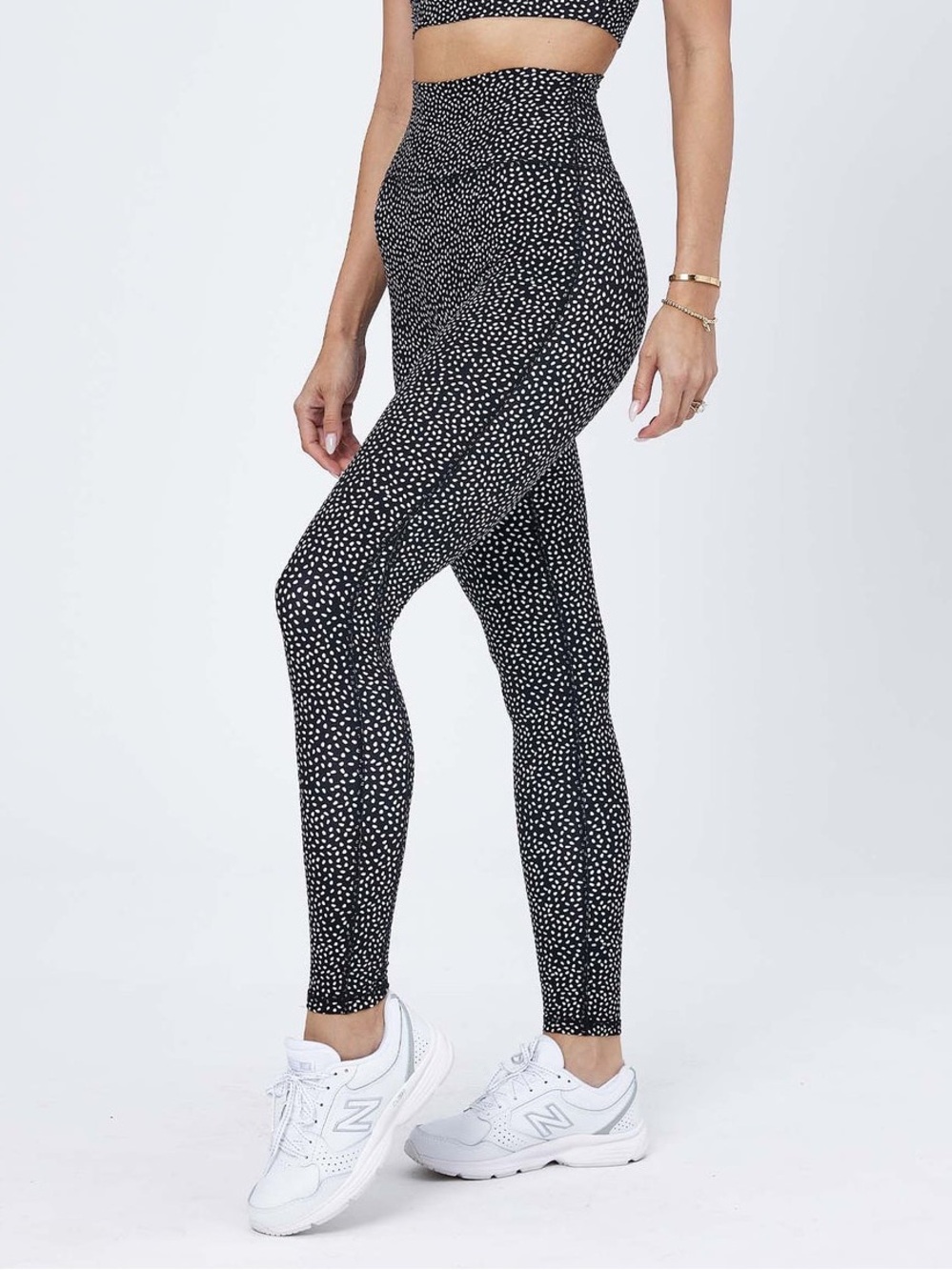 Buffbunny Bossy Print Legacy Leggings Black White Polka Dot High Waist Large